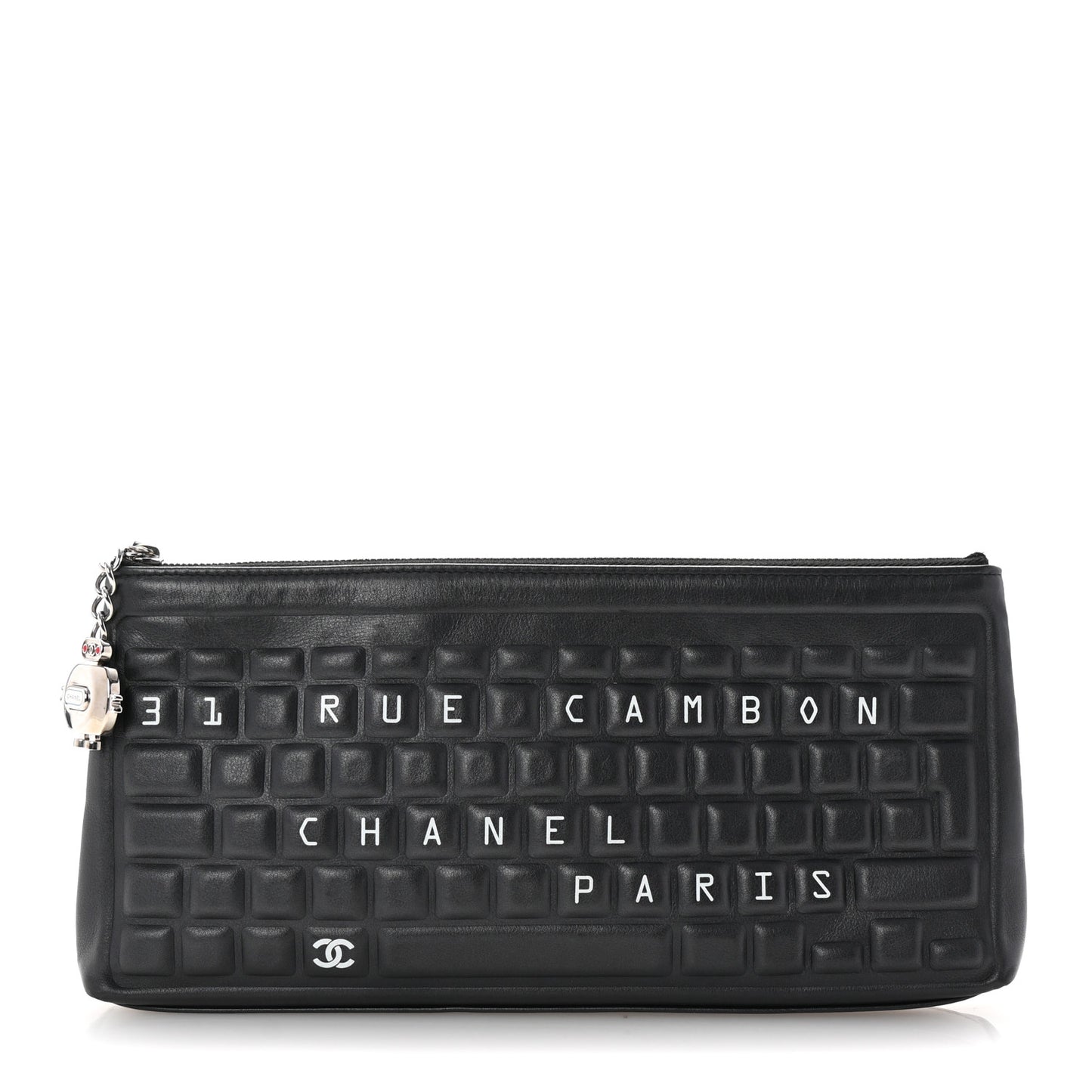 Metallic Calfskin Keyboard Pouch Black