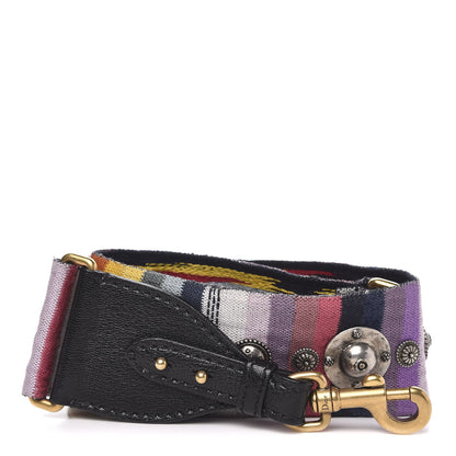 Christian Dior Canvas Embroidered Studded Rainbow Shoulder Strap 1 of 3