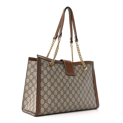 Gucci GG Supreme Monogram Medium Padlock Tote Beige Cuir 3 of 10