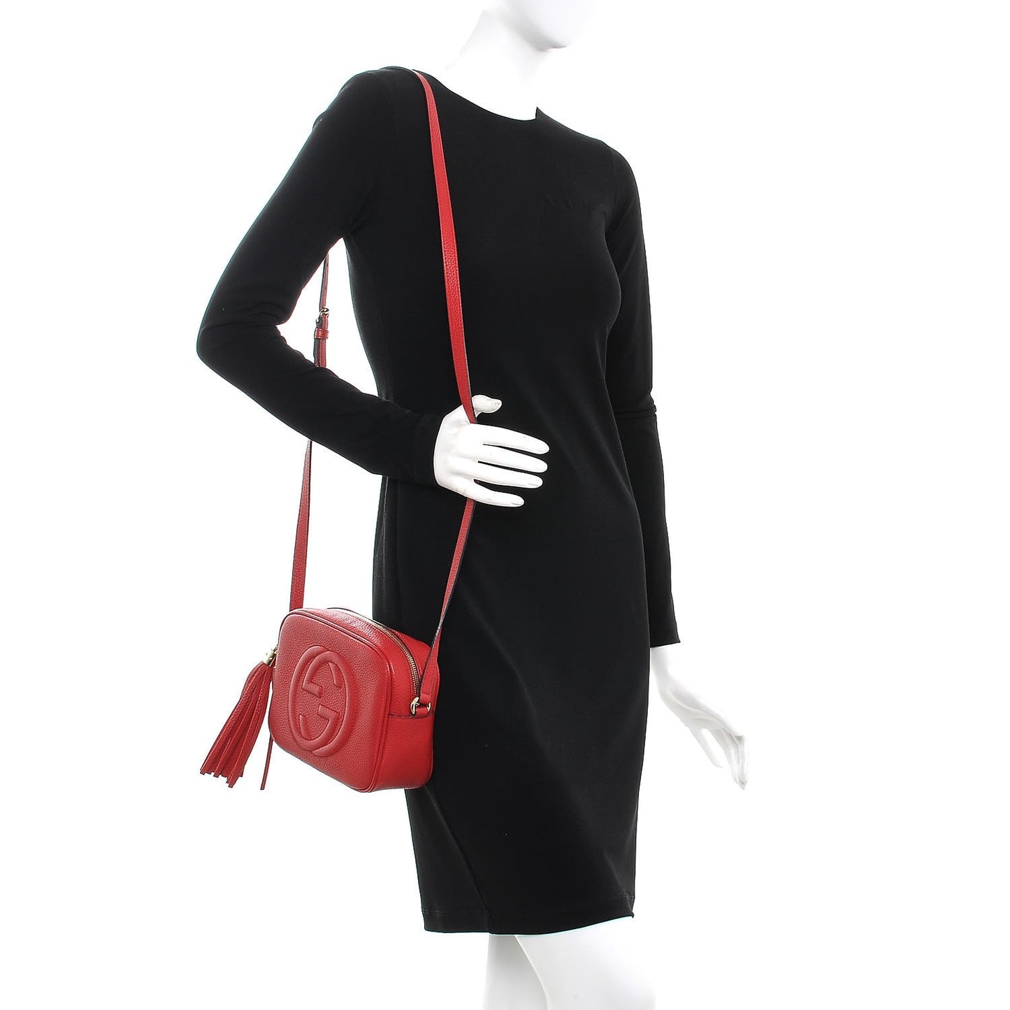Pebbled Calfskin Small Soho Disco Bag Tabasco Red