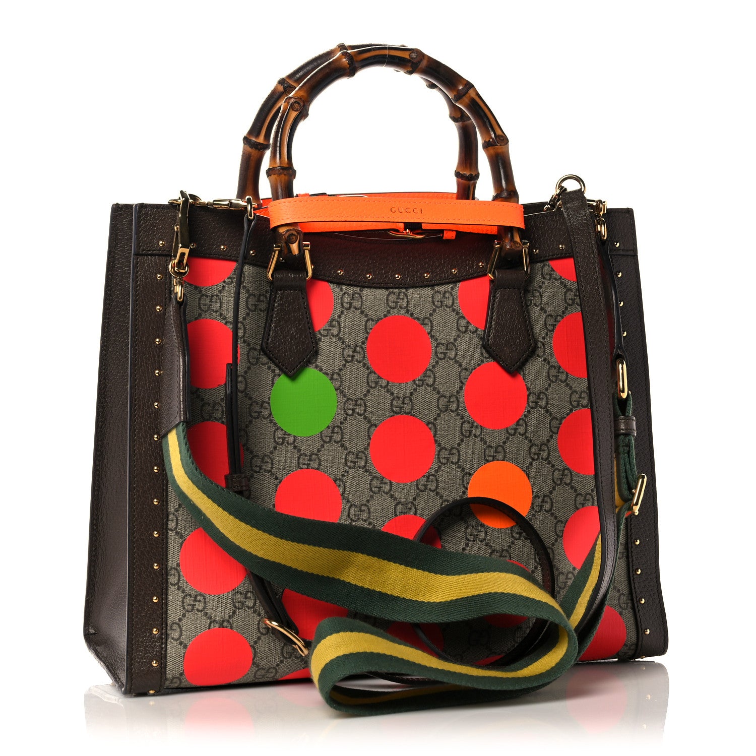 Gucci GG Supreme Monogram Equestrian Medium Diana Tote Bag Beige Multicolor New Acero 3 of 14
