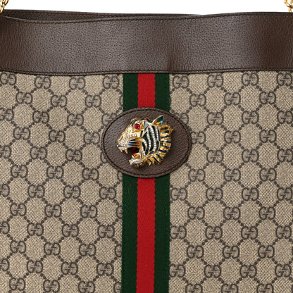 Gucci GG Supreme Monogram Large Rajah Chain Tote Beige New Acero 9 of 14