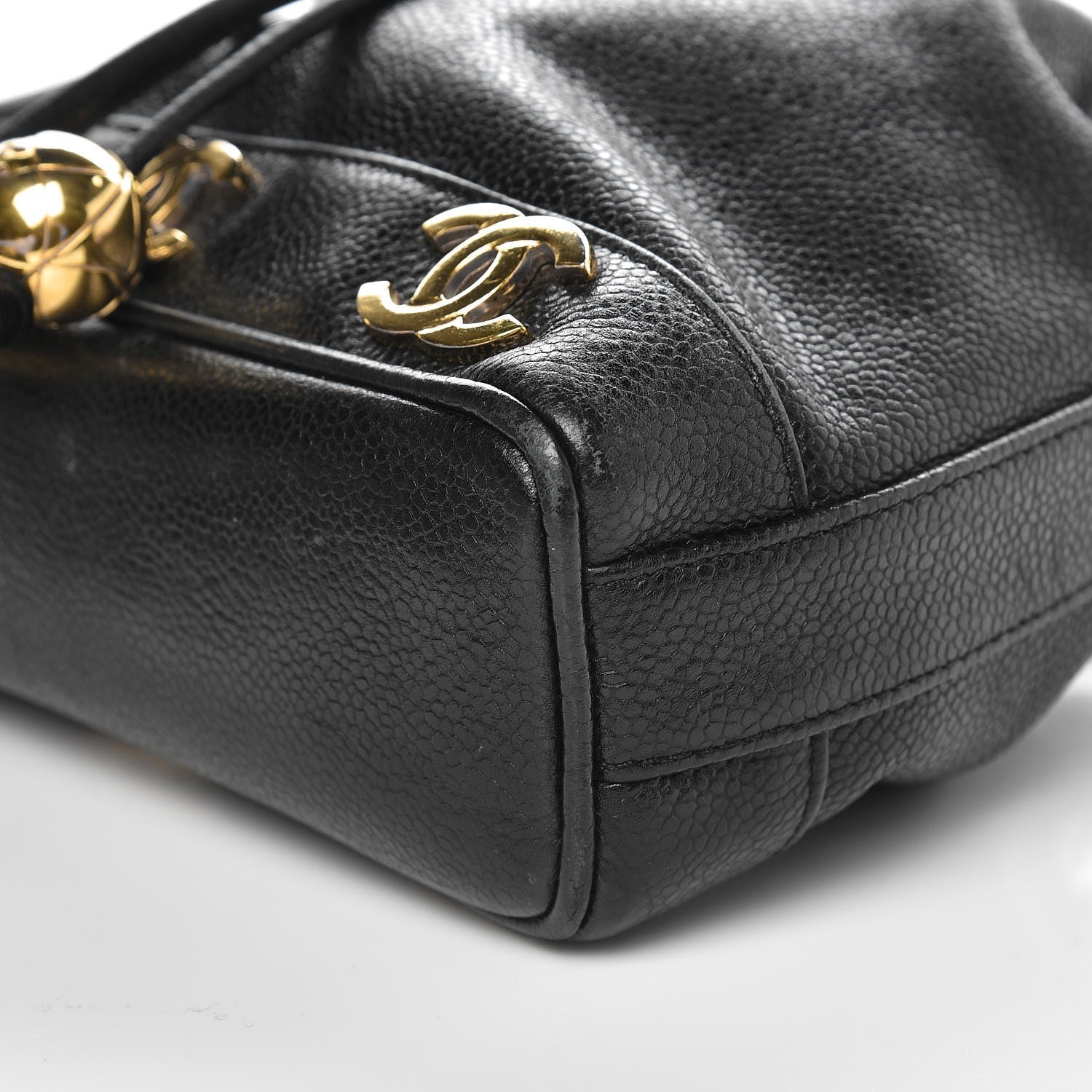 Chanel Caviar CC Drawstring Shoulder Bag Black 10 of 10