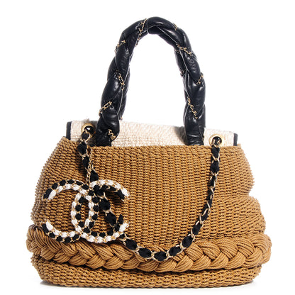 Chanel Woven Raffia Lambskin Coco Country Tote 1 of 9