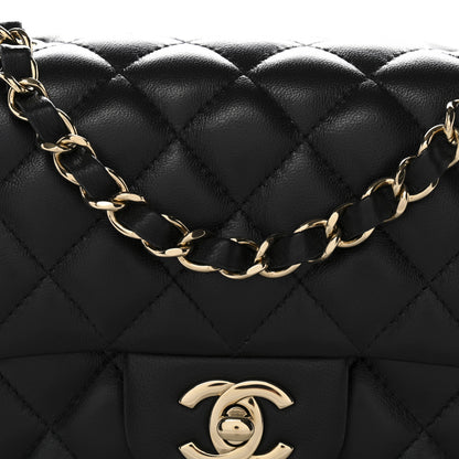 Chanel Lambskin Quilted Mini Square Flap Black 8 of 11