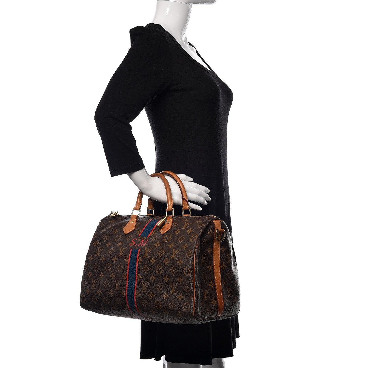 Louis Vuitton Monogram My LV Heritage Speedy Bandouliere 35 Blue Marine Rouge 2 of 23