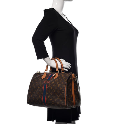 Louis Vuitton Monogram My LV Heritage Speedy Bandouliere 35 Blue Marine Rouge 2 of 23