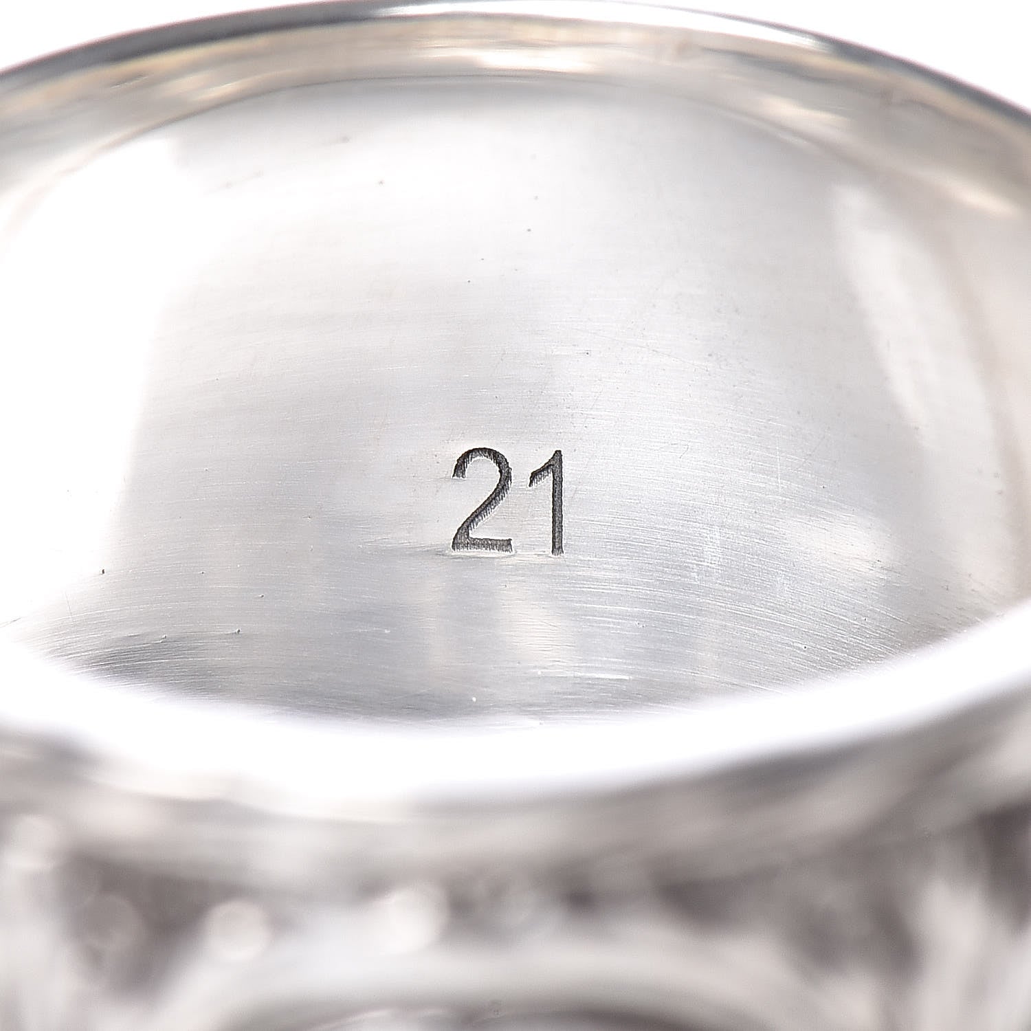 Gucci Sterling Silver Resin Feline Garden Ring Green 60 9 7 of 7