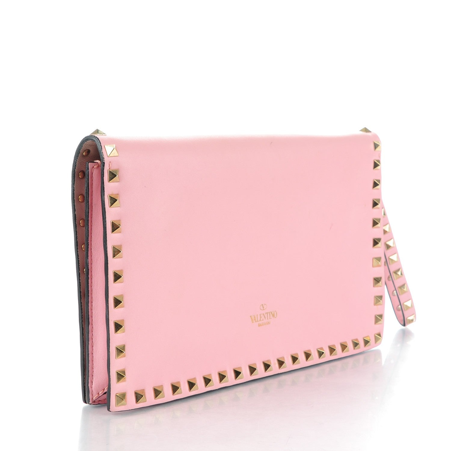 Valentino Garavani Nappa Rockstud Wristlet Clutch Geranio 3 of 7