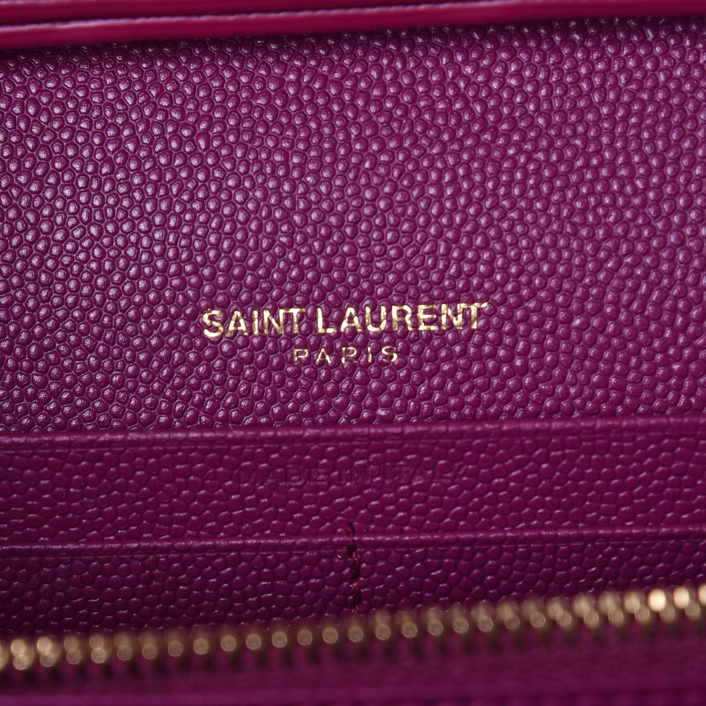 Grain De Poudre Matelasse Chevron Monogram Chain Wallet Dark Grape