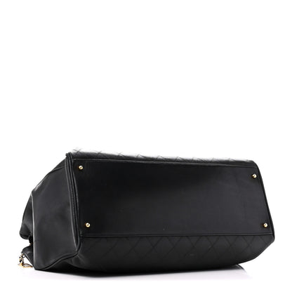 Chanel Calfskin Stitched XL Weekender Black 4 of 11