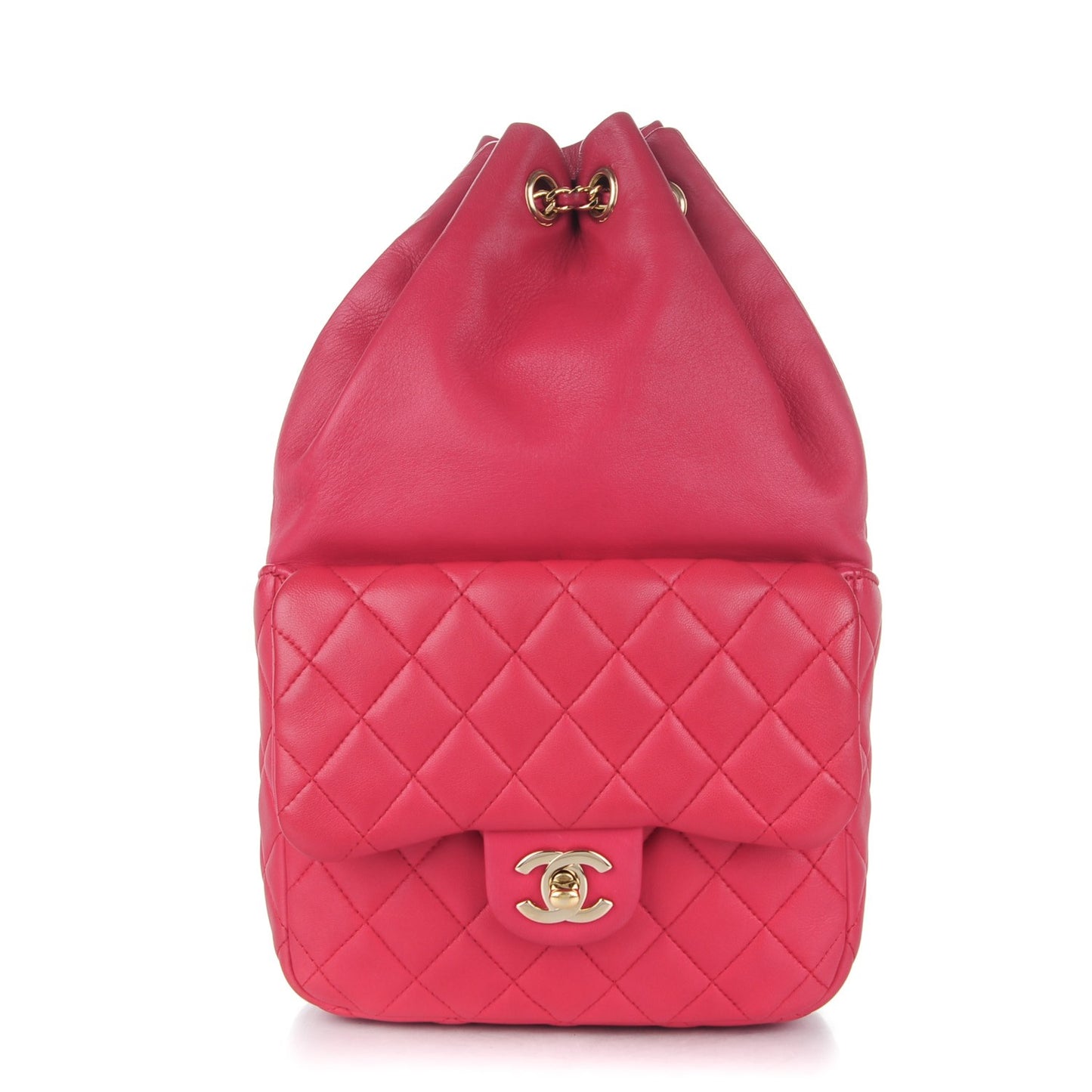 Lambskin Quilted Small in Seoul Backpack Dark Pink