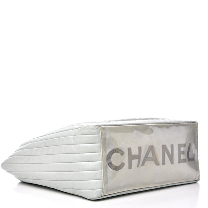 Chanel Lambskin Vertical Quilted Large Mademoiselle Tote Light Green 3 of 23
