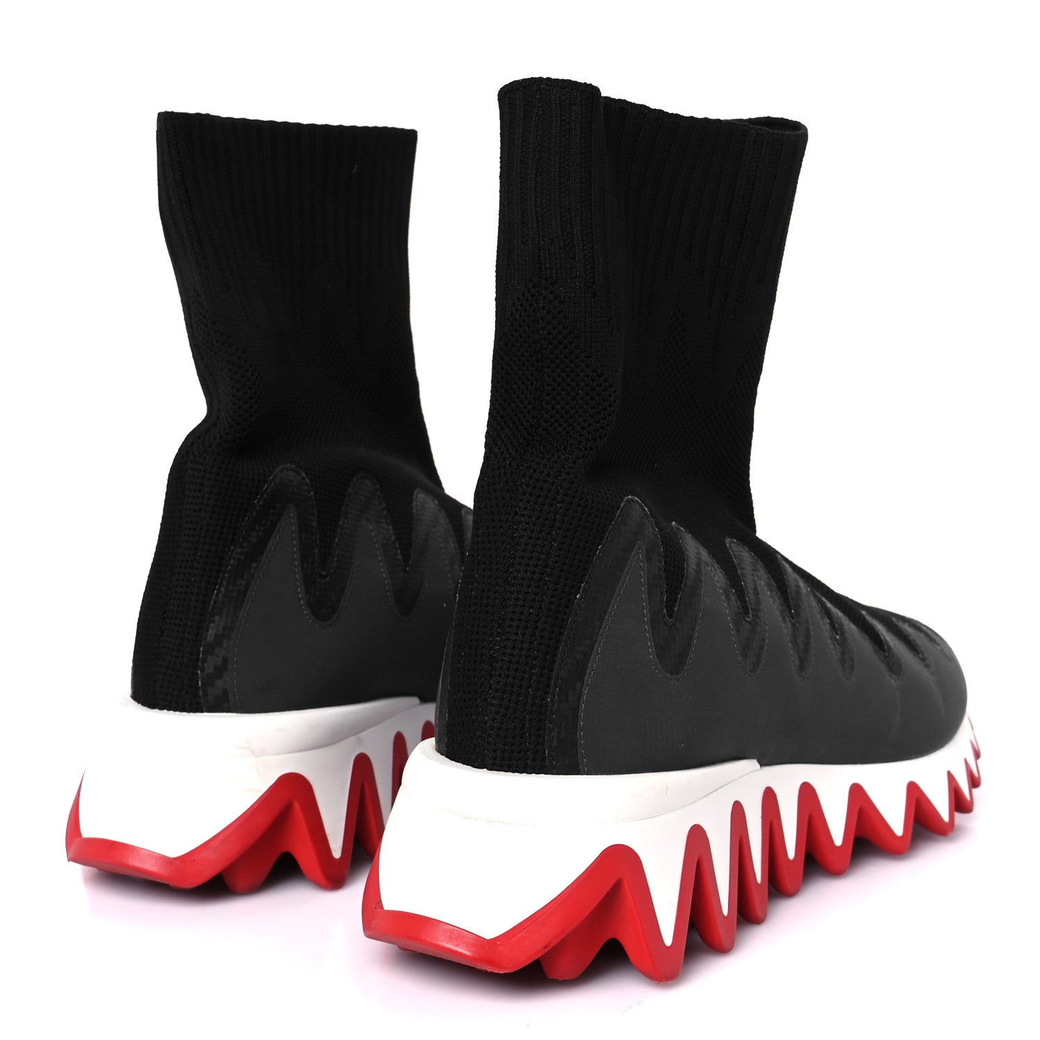 Christian Louboutin Knit Mesh Sharky Sock Sneakers 36 Black 5 of 10