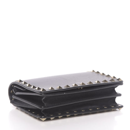 Valentino Garavani Calfskin Rockstud Wallet on Chain Black 4 of 14