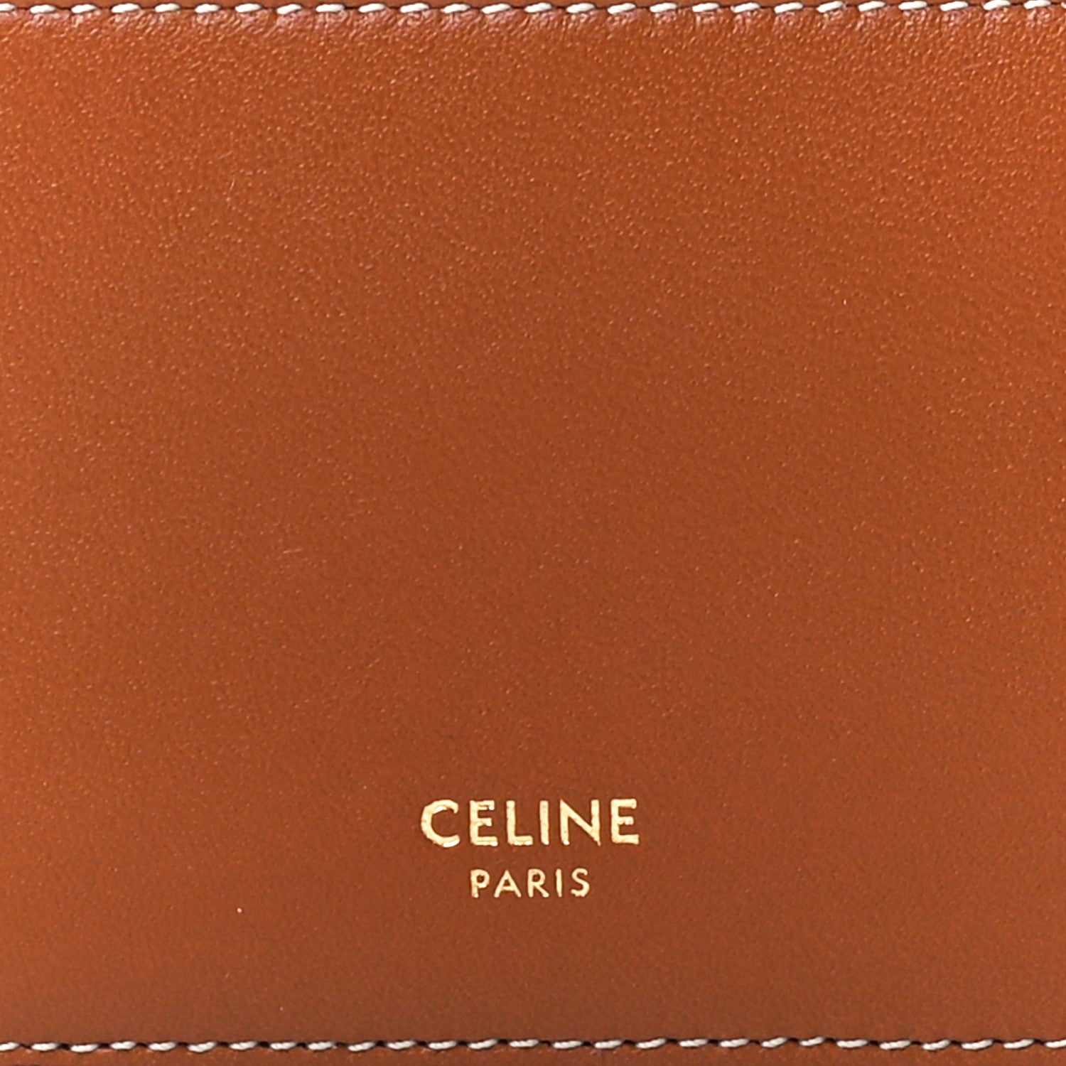 Celine Triomphe Canvas Zipped Card Holder Tan 7 of 10