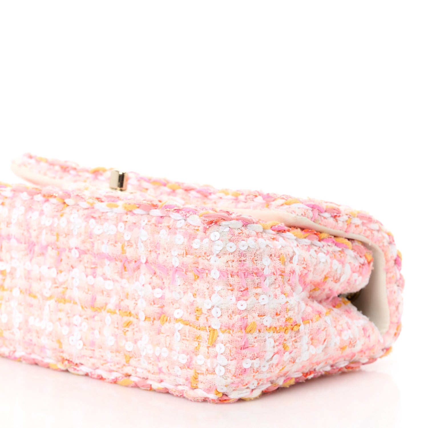 Chanel Tweed Braided Mini Rectangular Flap Pink Orange 11 of 12