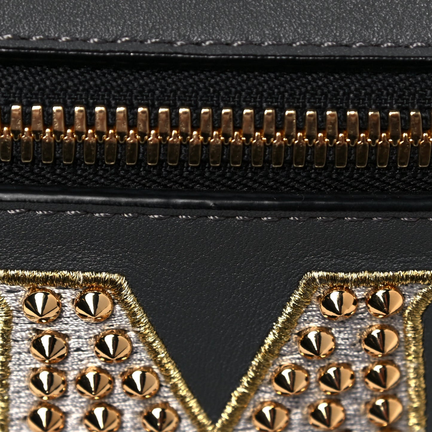 Visetos Studded Small Studded Logo Stripe Backpack Black