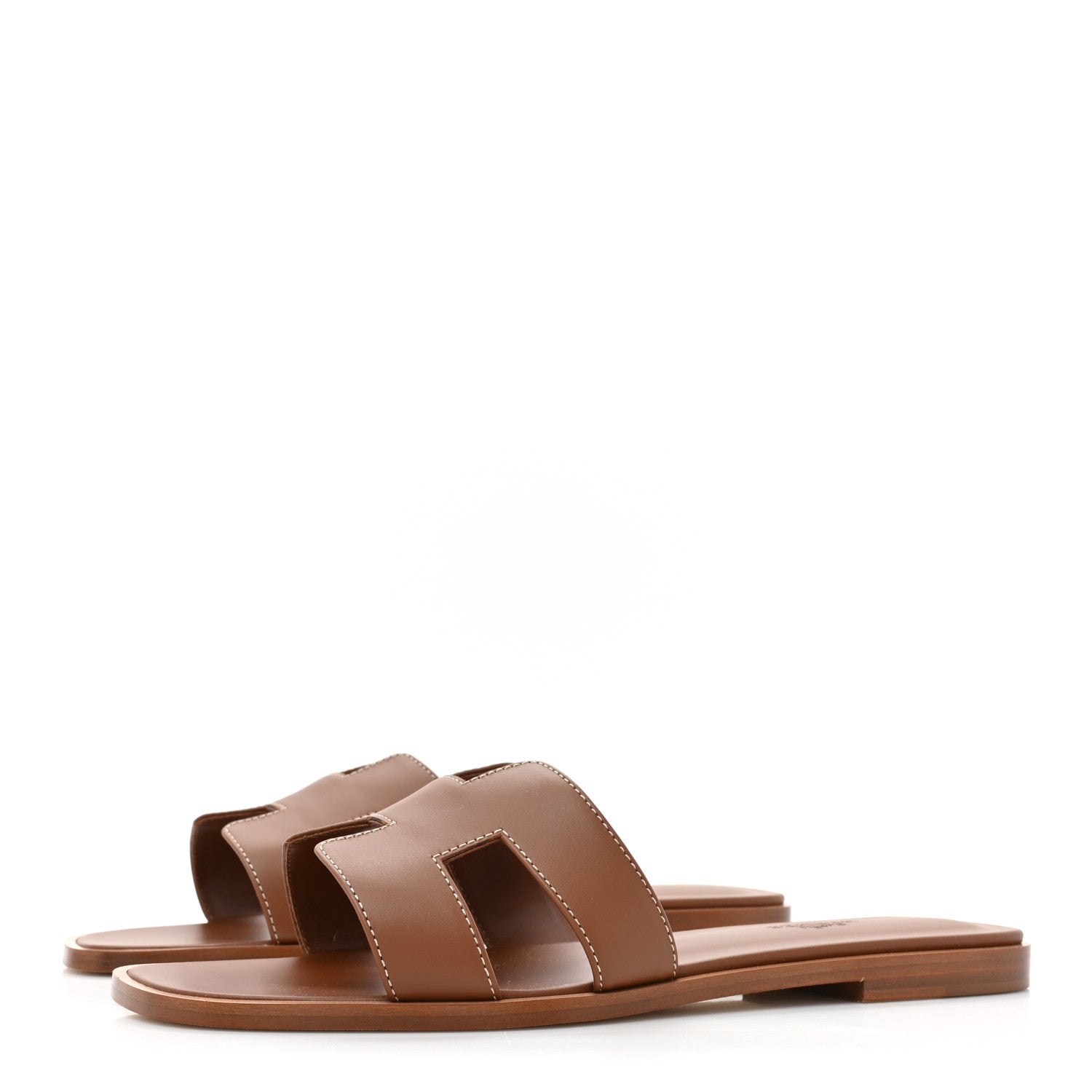 Hermes Box Calfskin Oran Sandals 39 Gold 4 of 9