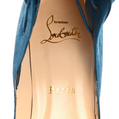 Christian Louboutin Suede Megavamp 100 Lace Up Pumps 37 Espadon 7 of 11