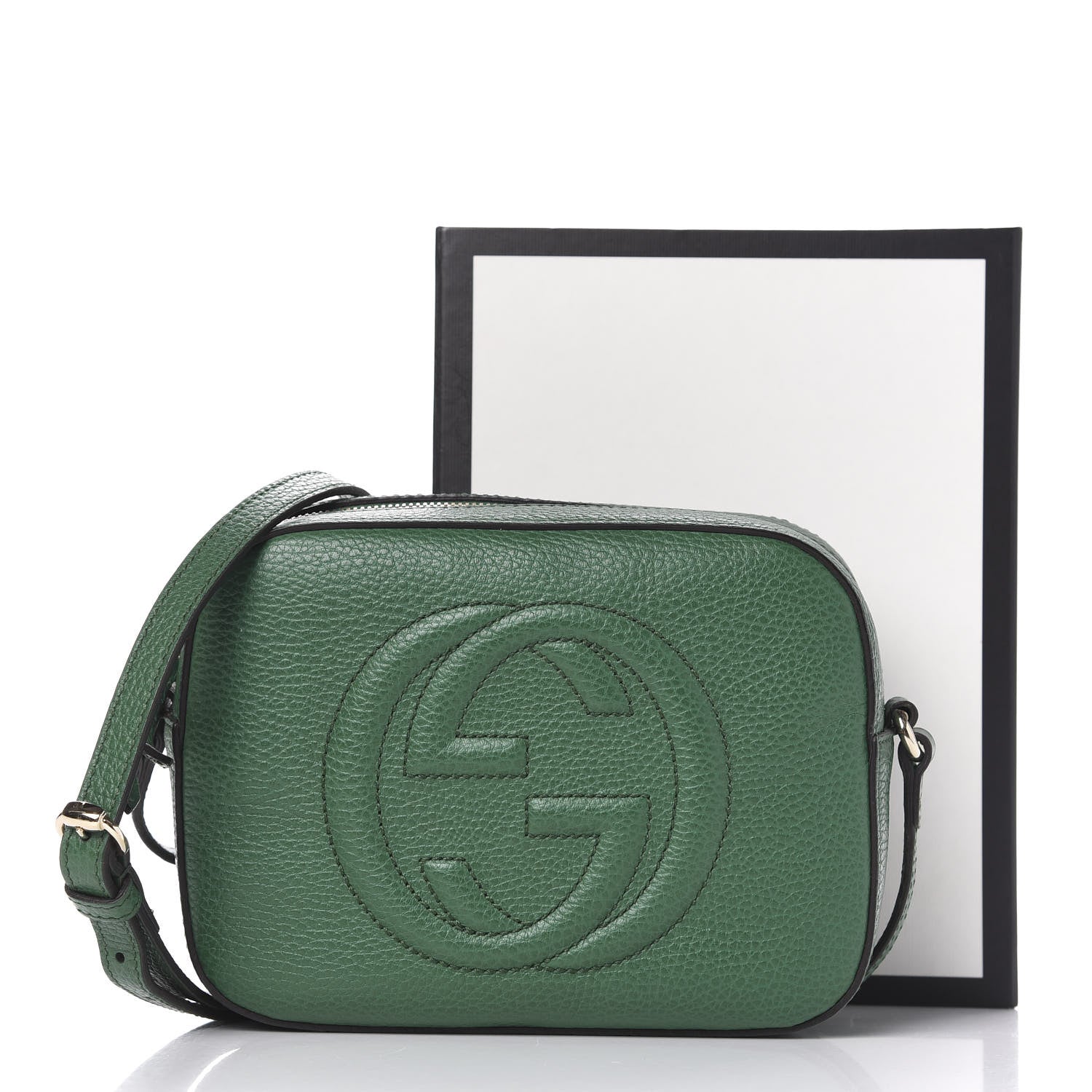 Gucci Pebbled Calfskin Small Soho Disco Bag Emerald Green 11 of 11