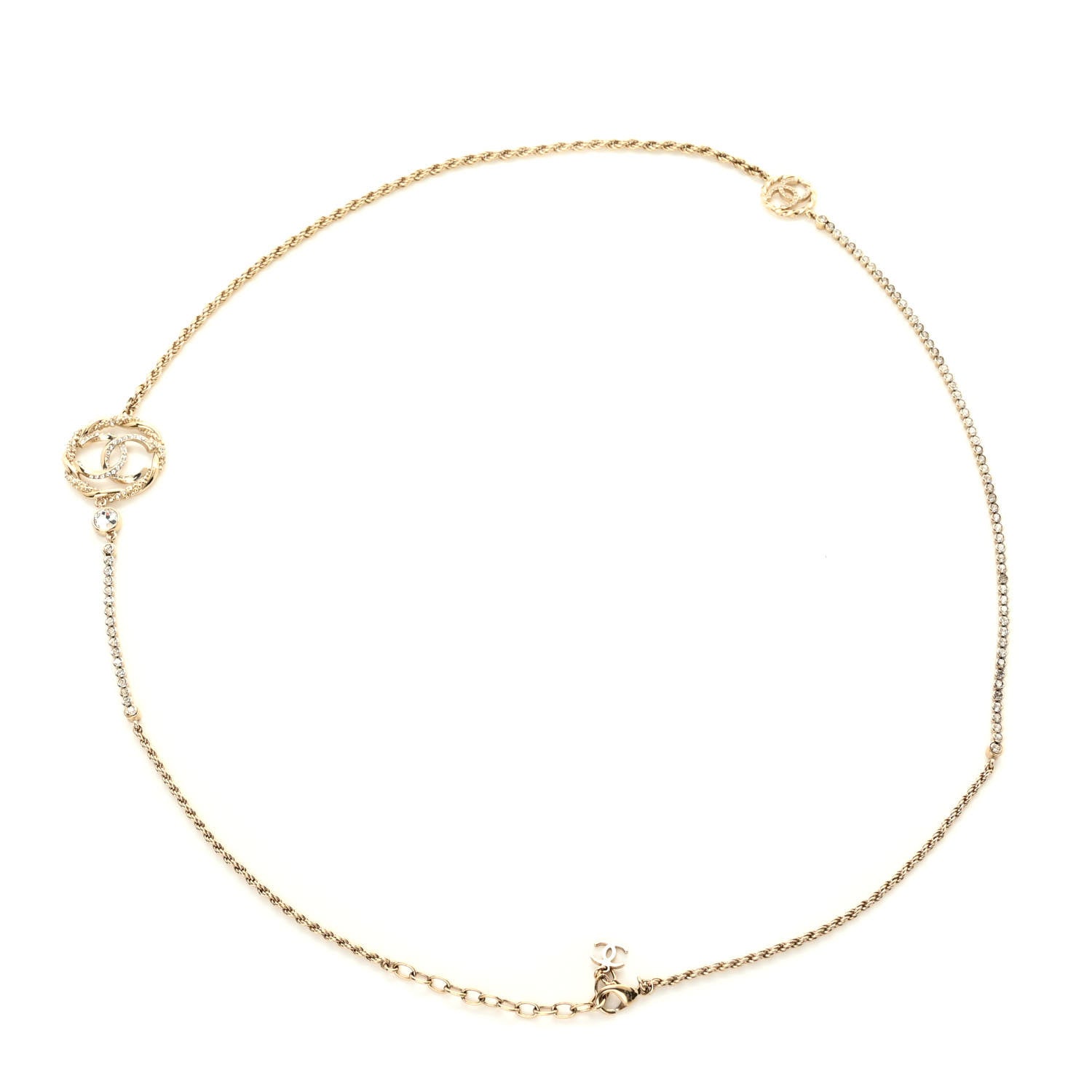 Chanel Metal Crystal CC Chain Belt Gold 2 of 4