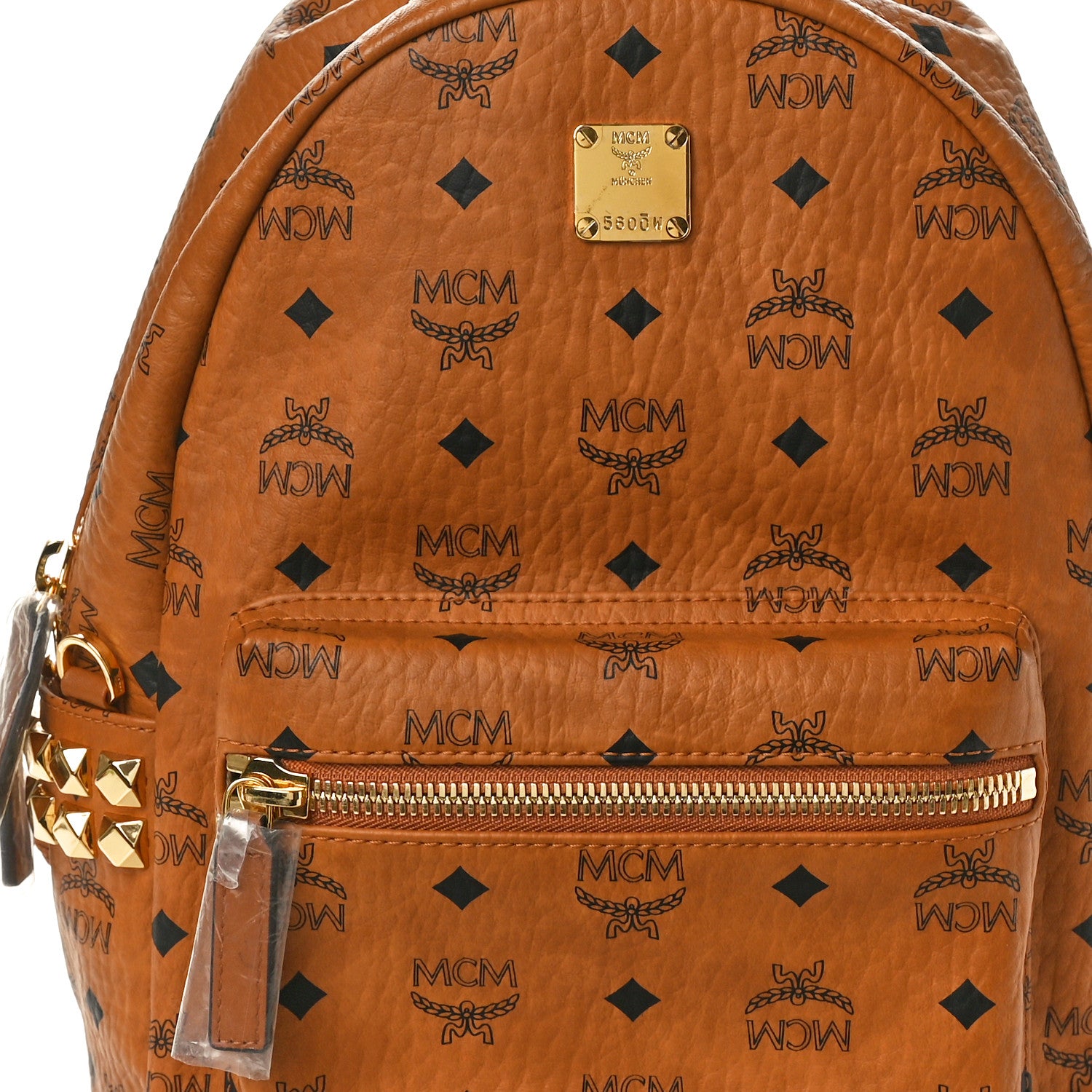 MCM Visetos Small Side Stud Stark Backpack Cognac 8 of 10