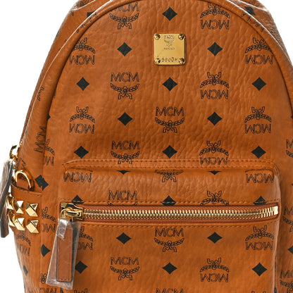 MCM Visetos Small Side Stud Stark Backpack Cognac 8 of 10