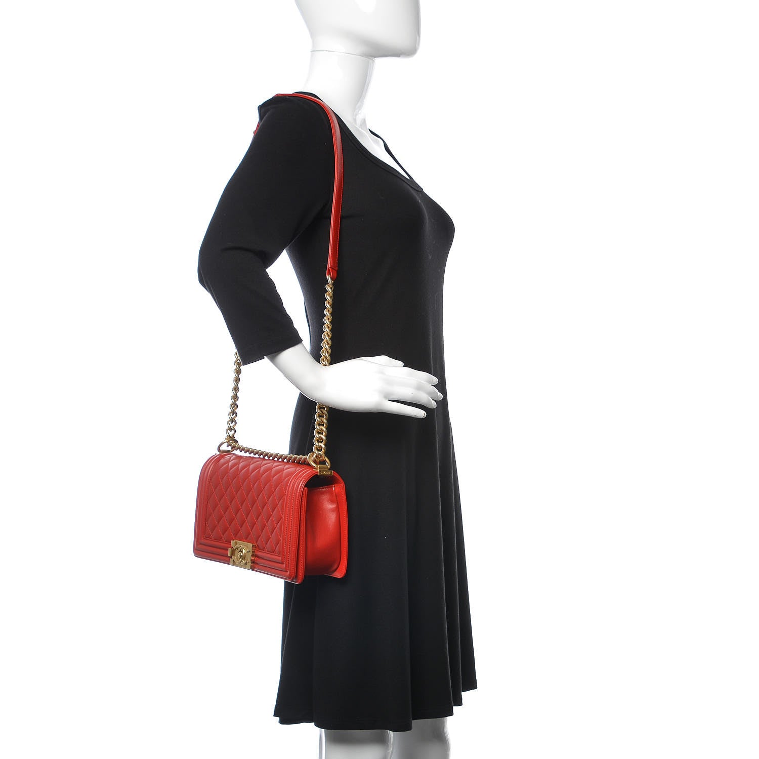 Chanel Lambskin Quilted Medium Boy Flap Red 2 of 14