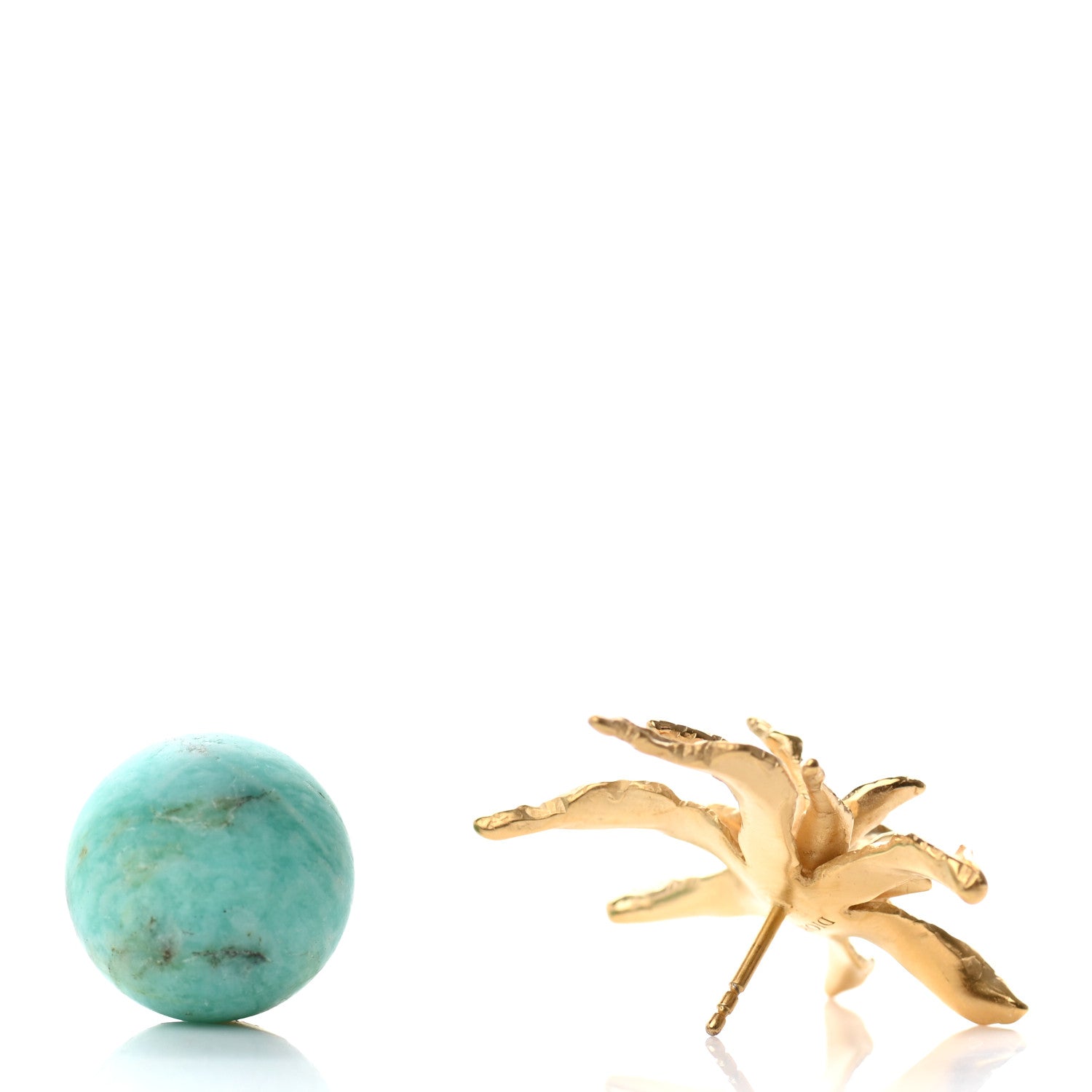 Christian Dior Pearl Tribal Flower Earring Turquoise 3 of 5