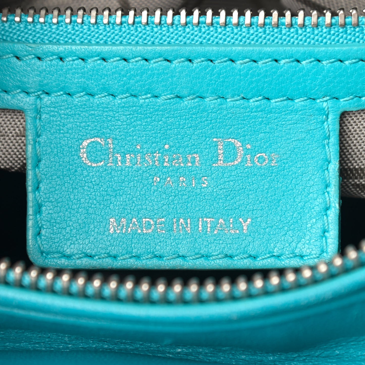 Lambskin Cannage Medium Lady Dior Turquoise