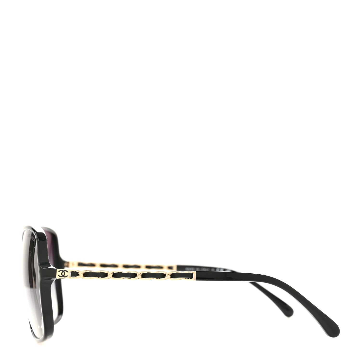Chanel Lambskin Square Chain Sunglasses 5210-Q Black 3 of 8