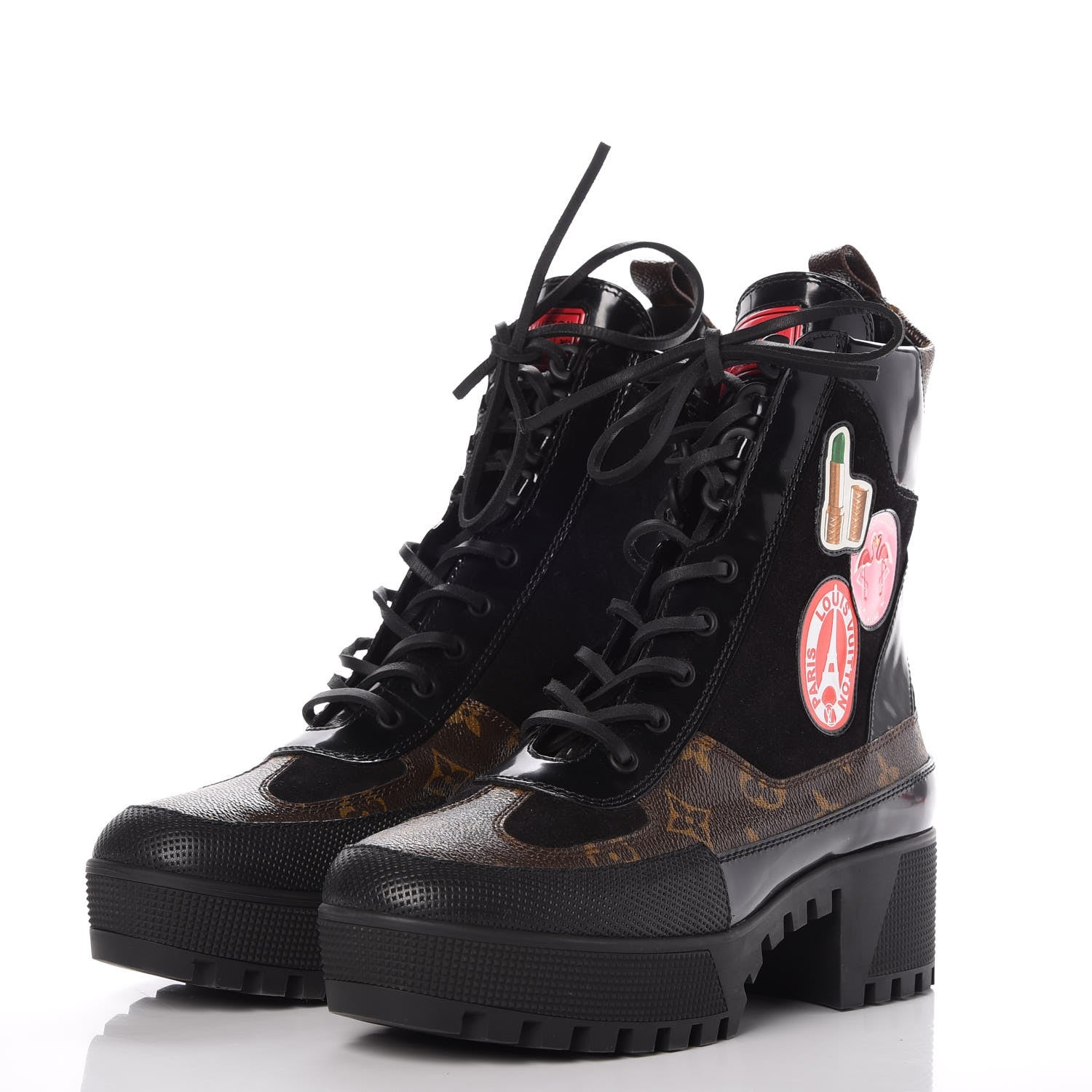 Louis Vuitton Suede Calfskin Monogram World Tour Platform Desert Boots 41 Black 3 of 7