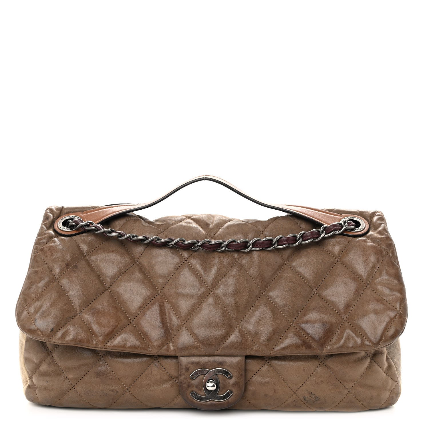 Chanel Iridescent Calfskin In The Mix Jumbo Flap Khaki 1 of 13