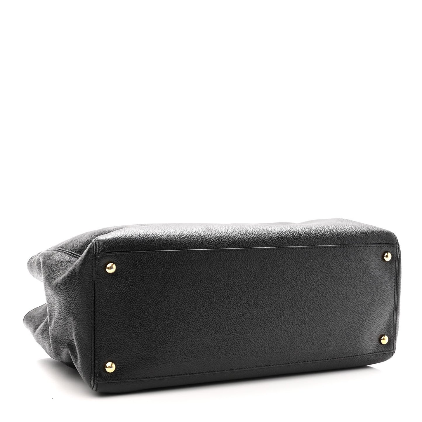 Calfskin Cerf Executive Shopper Tote Black