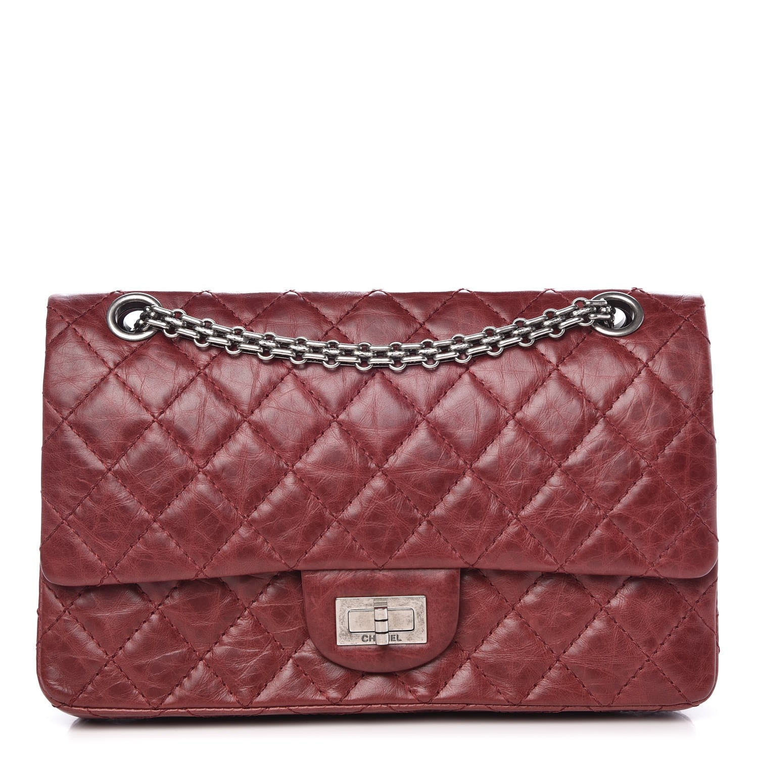 Chanel Aged Calfskin Quilted 2.55 Reissue 225 Flap Red 1 of 8