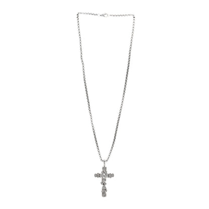 David Yurman Sterling Silver Diamond Mosaic Cross Pendant Necklace 3 of 4