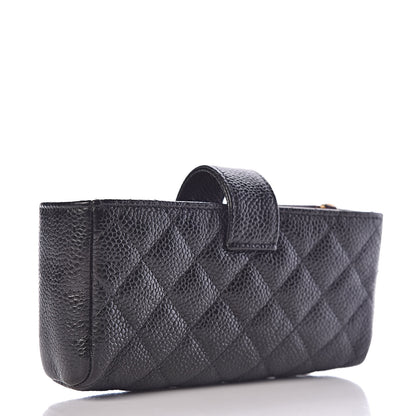 Chanel Caviar Quilted Mini Phone Holder Clutch Black 3 of 11