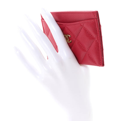 Chanel Caviar Quilted Card Holder Dark Red 2 of 9