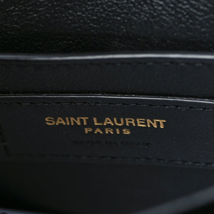 Saint Laurent Grain de Poudre Mini Classic Monogram Cassandra Top Handle Black 6 of 6