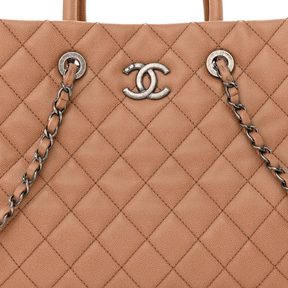 Chanel Caviar Quilted Large Coco Handle Shopping Tote Beige 11 of 13
