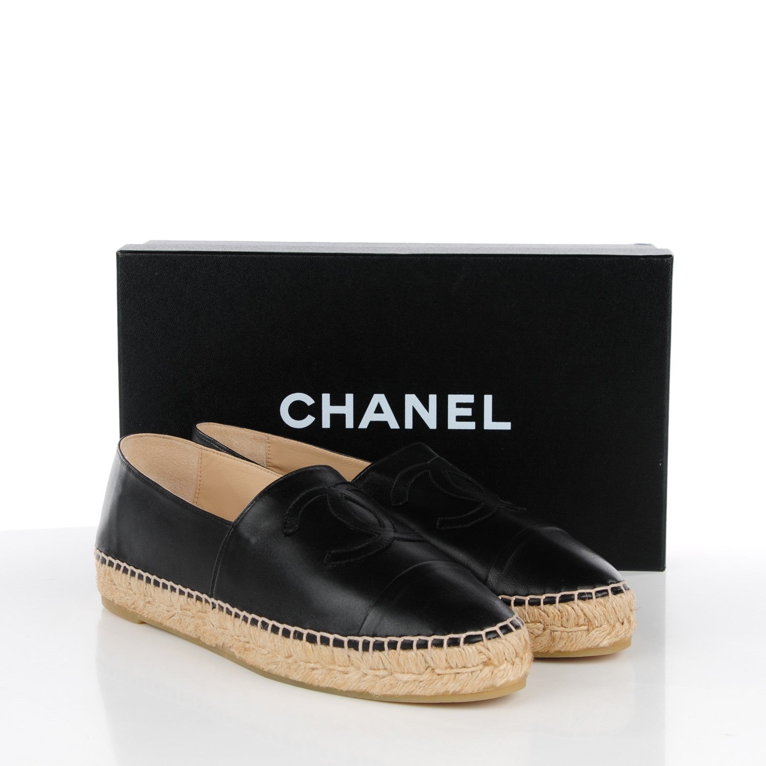 Chanel Lambskin CC Espadrilles 39 Black 7 of 11