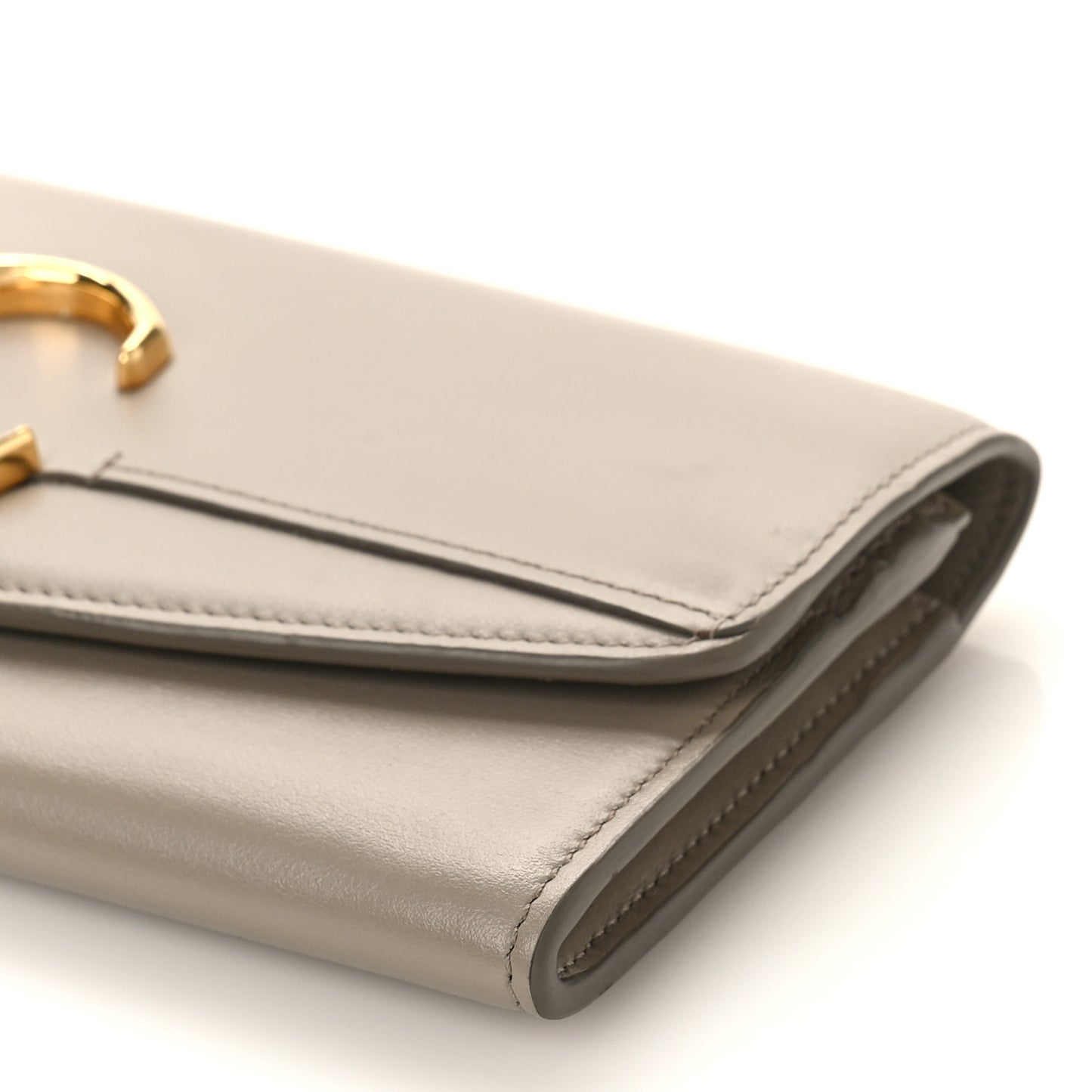 Smooth Calfskin Chloe Long Wallet Motty Grey