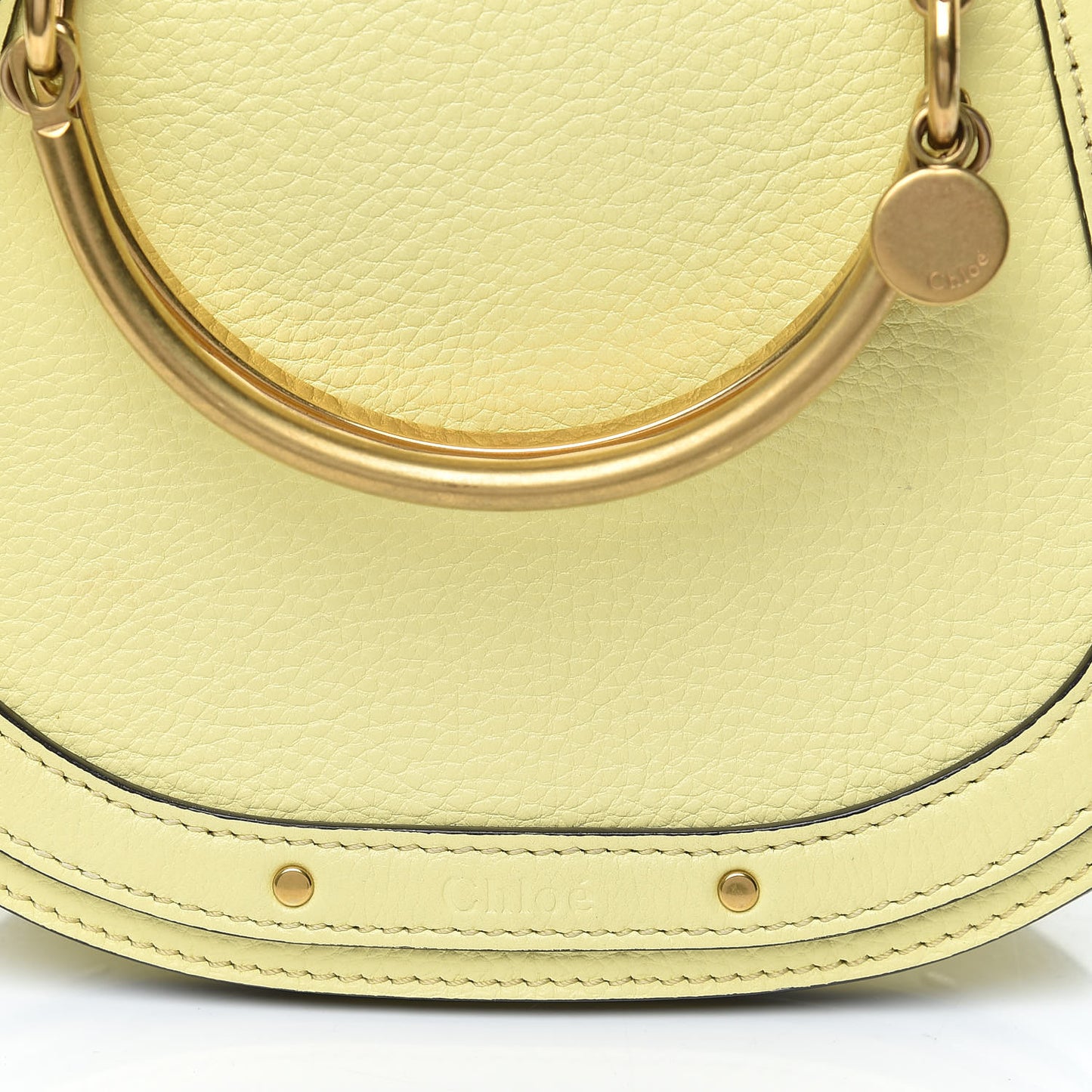 Calfskin Suede Small Nile Bracelet Bag Lemonade