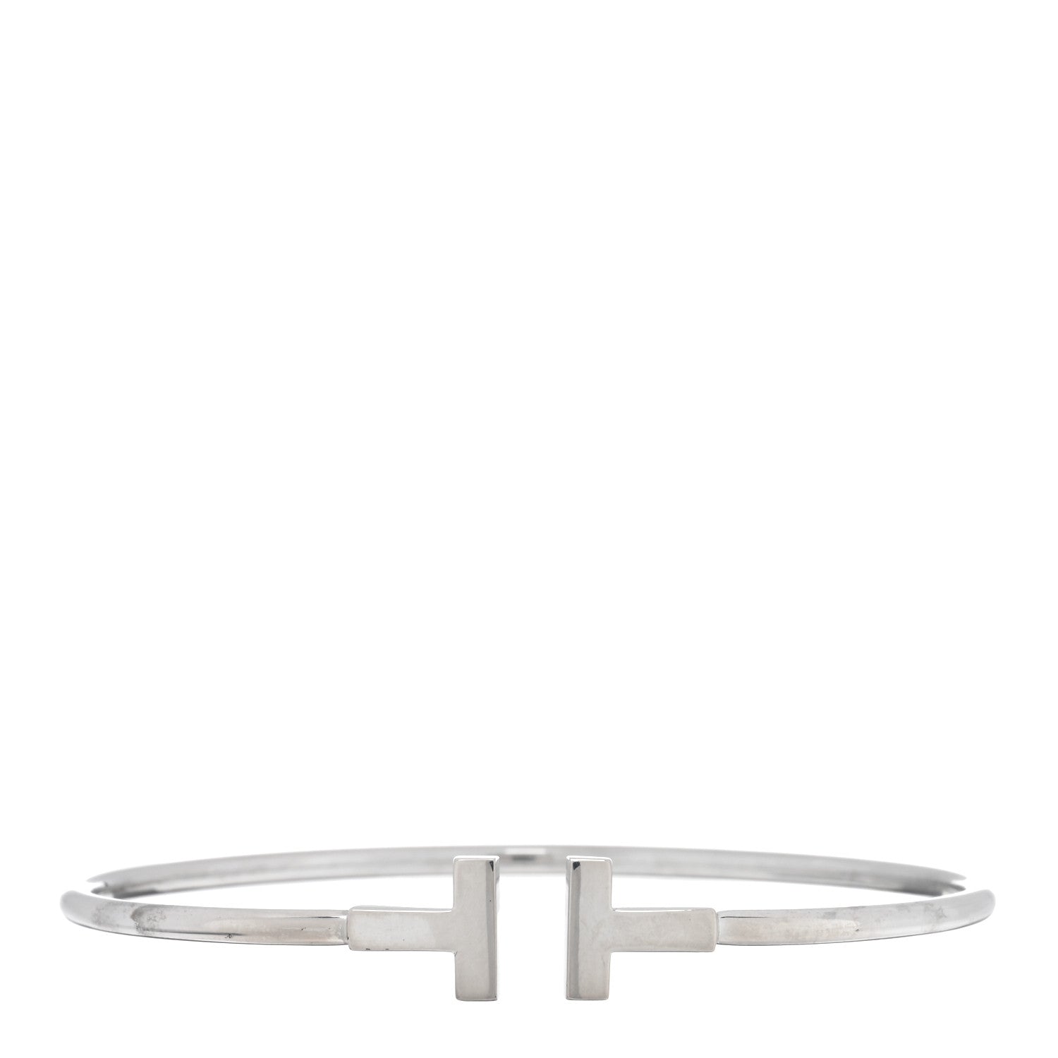 Tiffany 18K White Gold T Wire Bracelet 1 of 3