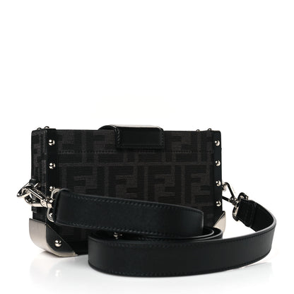 Fendi Recycled Fabric Jacquard Vitello Astro FF 1974 Mini Baguette Trunk Asfalto Black 3 of 9