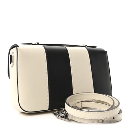 Gucci Senna Calfskin Lines Petite GG Top Handle Shoulder Bag Black Mystic White 3 of 10