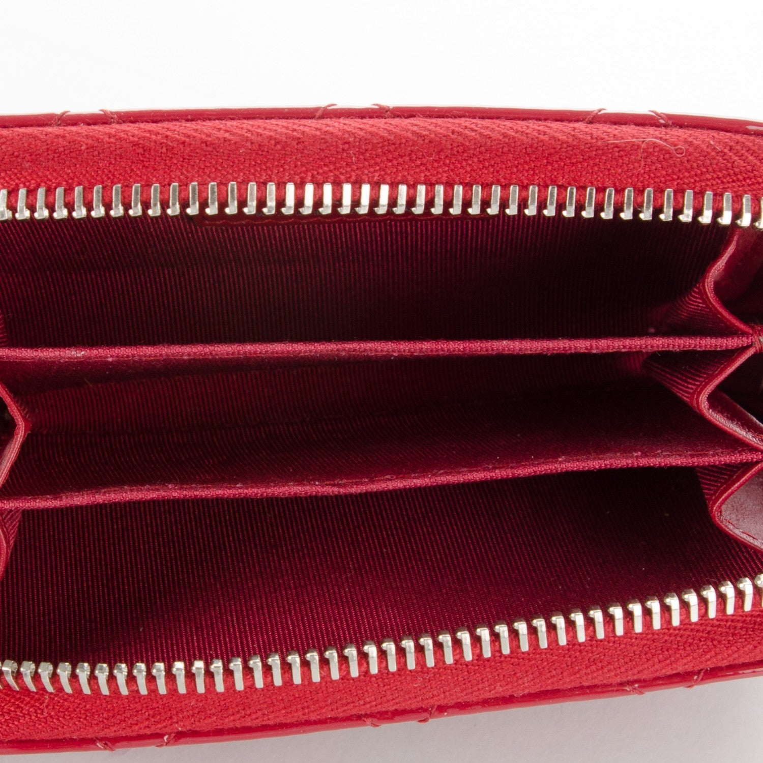 Chanel Patent Calfskin Quilted Zip Coin Purse Red 5 of 7