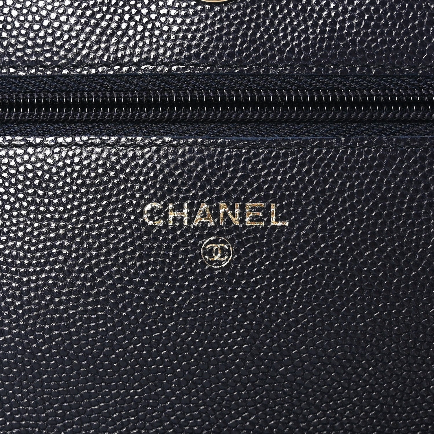 Chanel Caviar Quilted Wallet on Chain WOC Navy Blue 6 of 9
