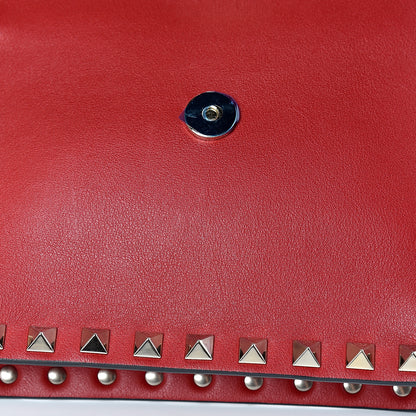 Valentino Garavani Vitello Rockstud Chain Flap Crossbody Bag Red 11 of 11
